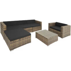 Tectake - Loungeset Milaan - Wicker - Naturel