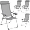 Tectake - Kampeerstoelen - Campingstoel - Tuinstoel - Set Van 4 - Grijs 1 Tectake - Kampeerstoelen - Campingstoel - Tuinstoel - Set Van 4 - Grijs -Populair Tuinmeubilair 1000078034