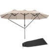 Tectake - Dubbele Parasol Silia - Terrasparasol - Beige -Populair Tuinmeubilair 1000078076