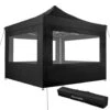 Tectake - Partytent 3x3 M. Opvouwbaar -4 Wanden -zwart -Populair Tuinmeubilair 1000078120