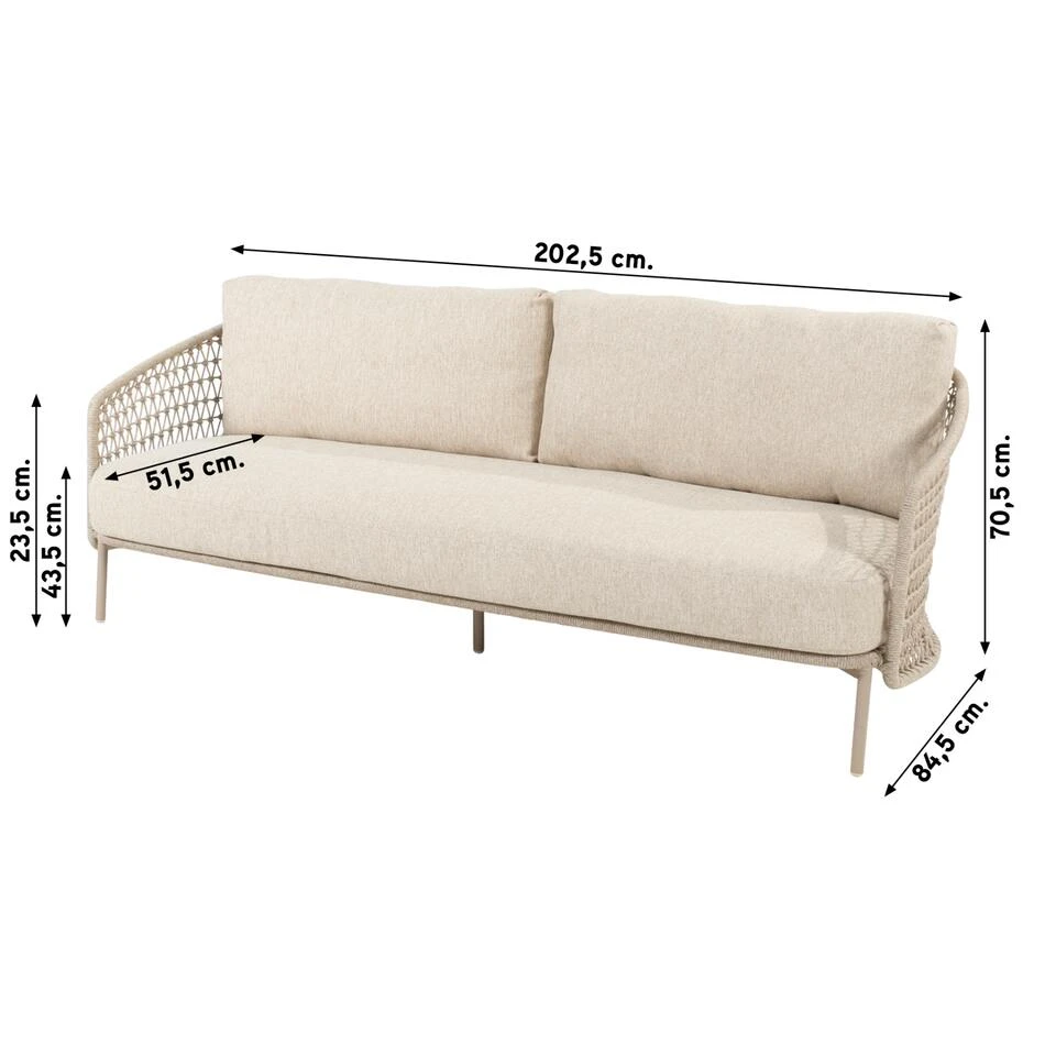 Puccini Stoel-bank Loungeset - 3-delig 4 Puccini Stoel-bank Loungeset - 3-delig - Afbeelding 2