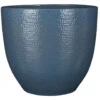 Mica Decorations Bloempot - Terracotta - Blauw Glans - D35/H32 Cm -Populair Tuinmeubilair 1000082349