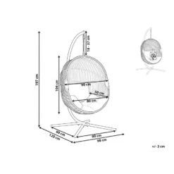 Beliani Hangstoel ACRI - Beige Pe Rotan 8 Beliani Hangstoel ACRI - Beige Pe Rotan -Populair Tuinmeubilair 1000082570 0102