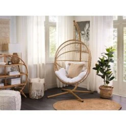 Beliani Hangstoel ACRI - Beige Pe Rotan 9 Beliani Hangstoel ACRI - Beige Pe Rotan -Populair Tuinmeubilair 1000082570 0103