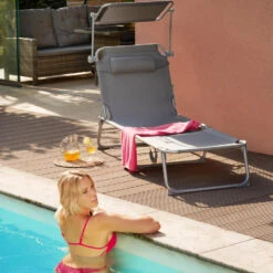 Tectake - Zonnestoel Chloe - Ligbed - Pink -Populair Tuinmeubilair 1000083088 0102