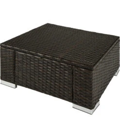 Tectake - Wicker Zitkruk Bruin Mix - 53 X 53 X 26 Cm -Populair Tuinmeubilair 1000083109 0102