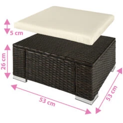 Tectake - Wicker Zitkruk Bruin Mix - 53 X 53 X 26 Cm -Populair Tuinmeubilair 1000083109 0103