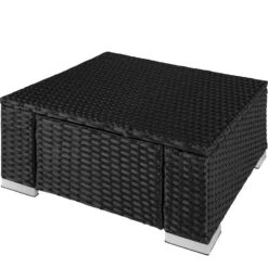 Tectake - Wicker Zitkruk Zwart - 53 X 53 X 26 Cm -Populair Tuinmeubilair 1000083110 0102