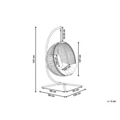 Beliani Hangstoel ARCO - Beige Polyester 8 Beliani Hangstoel ARCO - Beige Polyester -Populair Tuinmeubilair 1000084499 0102