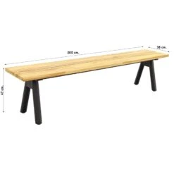VDG Mason Teak Sportbank 200 Cm -Populair Tuinmeubilair 1000084827 0101