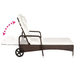 Tectake - Wicker Ligbed – Bruin - Afmetingen 200 X 70 X 33 Cm 7 Tectake - Wicker Ligbed – Bruin - Afmetingen 200 X 70 X 33 Cm -Populair Tuinmeubilair 1000086058 0102