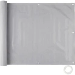 Tectake - Balkondoek Balkonreling - Grijs - Hoogte 75cm Lengte 6m 9 Tectake - Balkondoek Balkonreling - Grijs - Hoogte 75cm Lengte 6m -Populair Tuinmeubilair 1000086070 0100