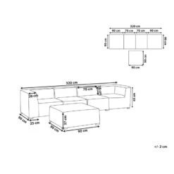 Beliani Loungeset AREZZO - Beige Polyester -Populair Tuinmeubilair 1000086353 0102