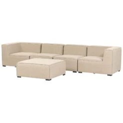 Beliani Loungeset AREZZO - Beige Polyester -Populair Tuinmeubilair 1000086353 0104