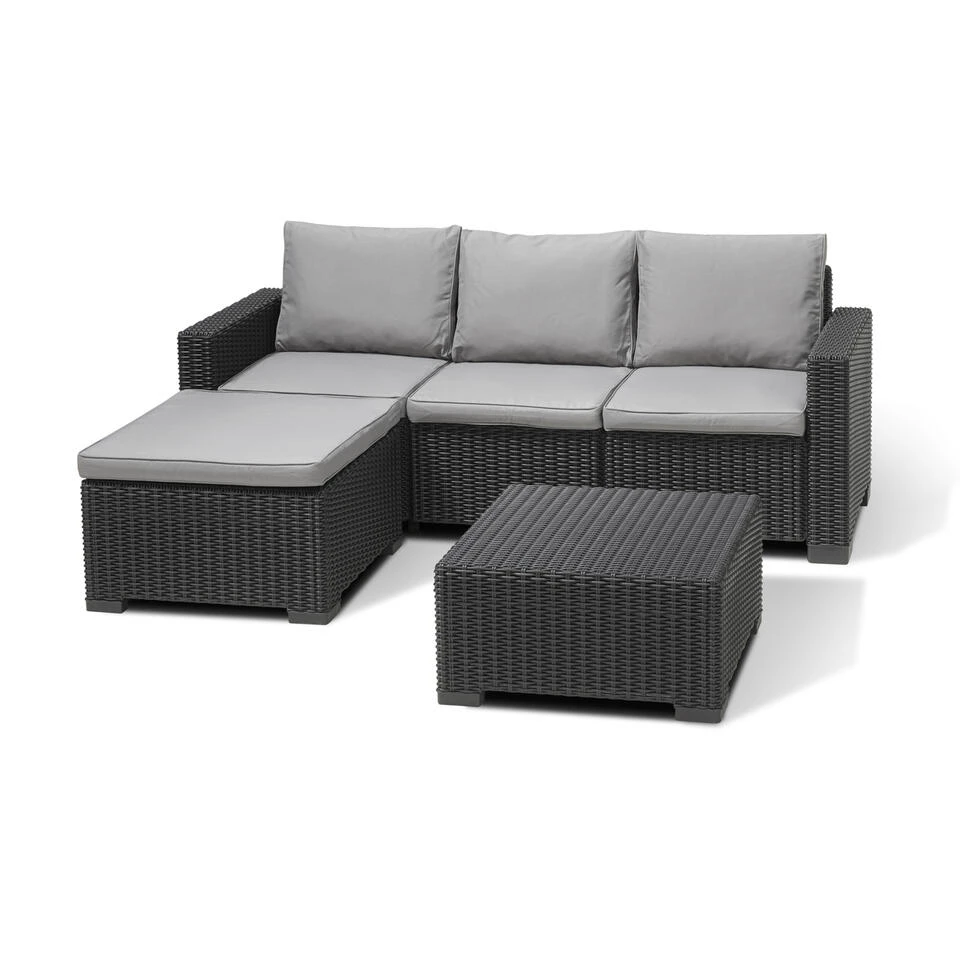 Allibert California ChaiseLongue Loungeset - 3-4 Personen - Grijs 3 Allibert California ChaiseLongue Loungeset - 3-4 Personen - Grijs