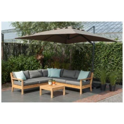 Exotan Parasol Buiten Roma - Aluminium - Taupe - 265x300x300 -Populair Tuinmeubilair 1000088230 0103