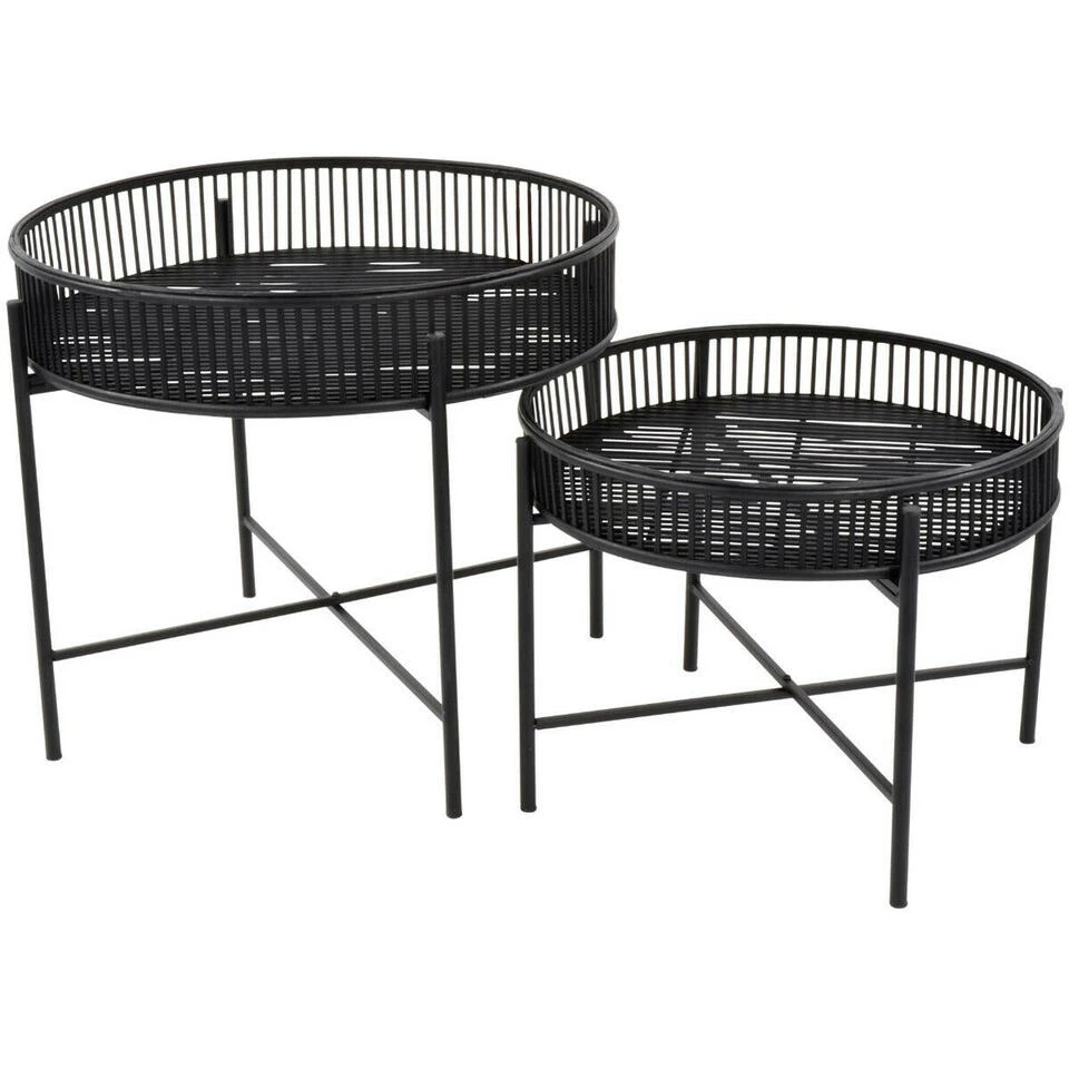 Bijzettafel Aiko Zwart - Bamboe - Zwart 4 Bijzettafel Aiko Zwart - Bamboe - Zwart - Afbeelding 2