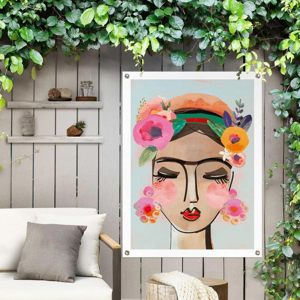 Tuinposter Happy Face 80x60 Cm Bont 4 Tuinposter Happy Face 80x60 Cm Bont - Afbeelding 2