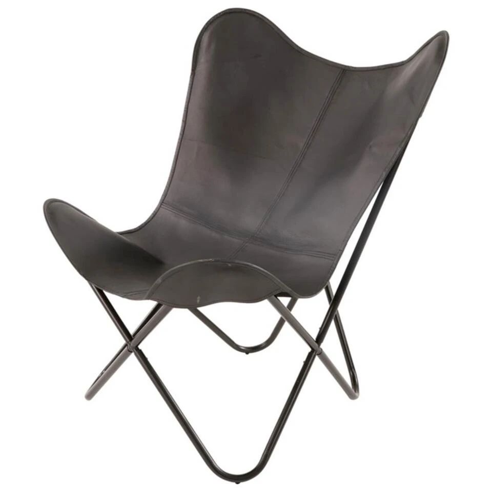 Buffalo Vlinderstoel - Leder - Zwart 3 Buffalo Vlinderstoel - Leder - Zwart