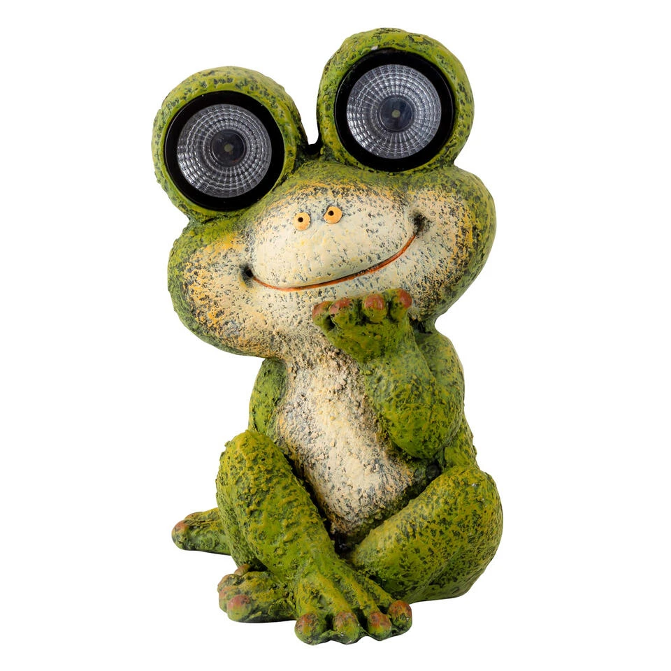 Merkloos Tuinbeeld Solar Kikker Zittend - Kunststeen - H35 Cm - Groen 4 Merkloos Tuinbeeld Solar Kikker Zittend - Kunststeen - H35 Cm - Groen - Afbeelding 2