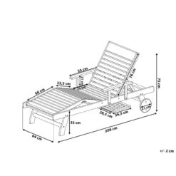 Beliani Tuinligstoel MARLBORO / JAVA / TOSCANA - Donkere Houtkleur Acaciahout -Populair Tuinmeubilair 1000096765 0102