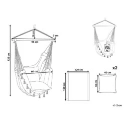 Beliani Hangstoel VARENA - Beige Katoen 8 Beliani Hangstoel VARENA - Beige Katoen -Populair Tuinmeubilair 1000096792 0102