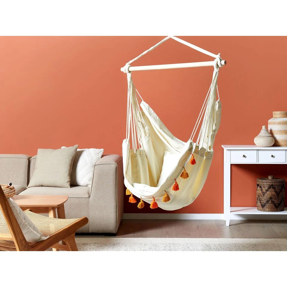 Beliani Hangstoel VARENA - Beige Katoen 6 Beliani Hangstoel VARENA - Beige Katoen - Afbeelding 4