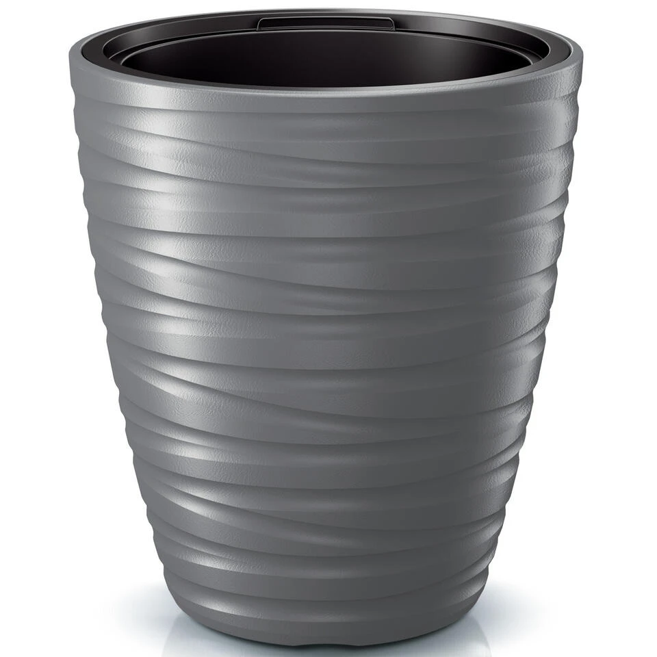 Prosperplast Plantenpot Amazing - Kunststof - Steengrijs - D37 Cm 3 Prosperplast Plantenpot Amazing - Kunststof - Steengrijs - D37 Cm
