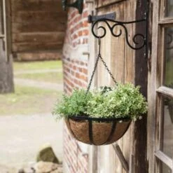 Merkloos 1x Zwarte Hangpot Haken Metaal Met Krul 25 X 20 Cm -Populair Tuinmeubilair 1106313771 0101