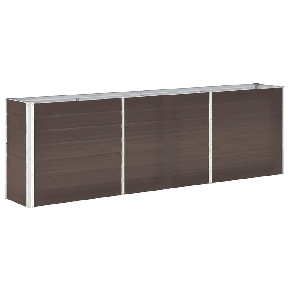 VidaXL Plantenbak Verhoogd 240x40x77 Cm Gegalvaniseerd Staal Bruin 3 VidaXL Plantenbak Verhoogd 240x40x77 Cm Gegalvaniseerd Staal Bruin