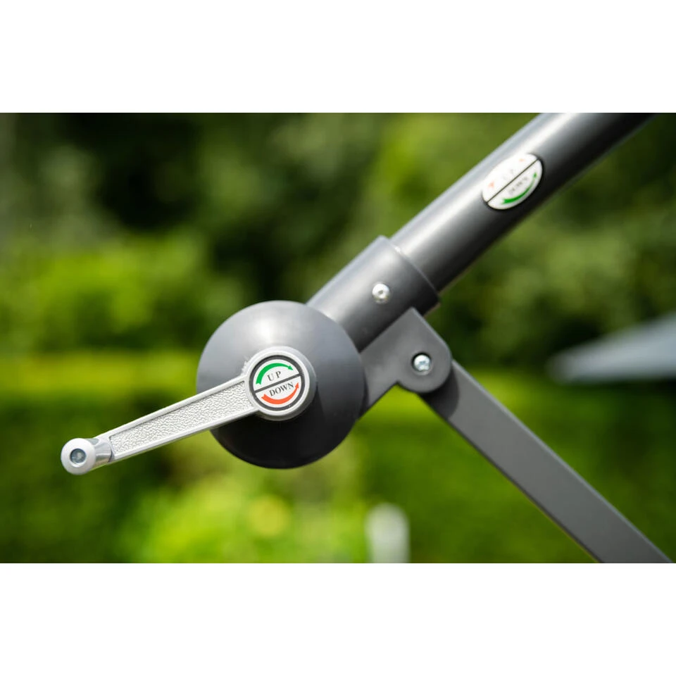 Garden Impressions Corfu Parasol 250x250 - Donker Grijs - Zand 5 Garden Impressions Corfu Parasol 250x250 - Donker Grijs - Zand - Afbeelding 3