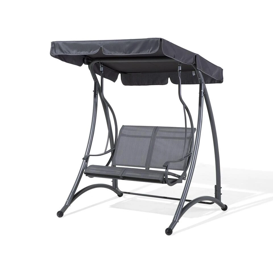 Beliani Schommelbank TESERO - Grijs Staal 3 Beliani Schommelbank TESERO - Grijs Staal