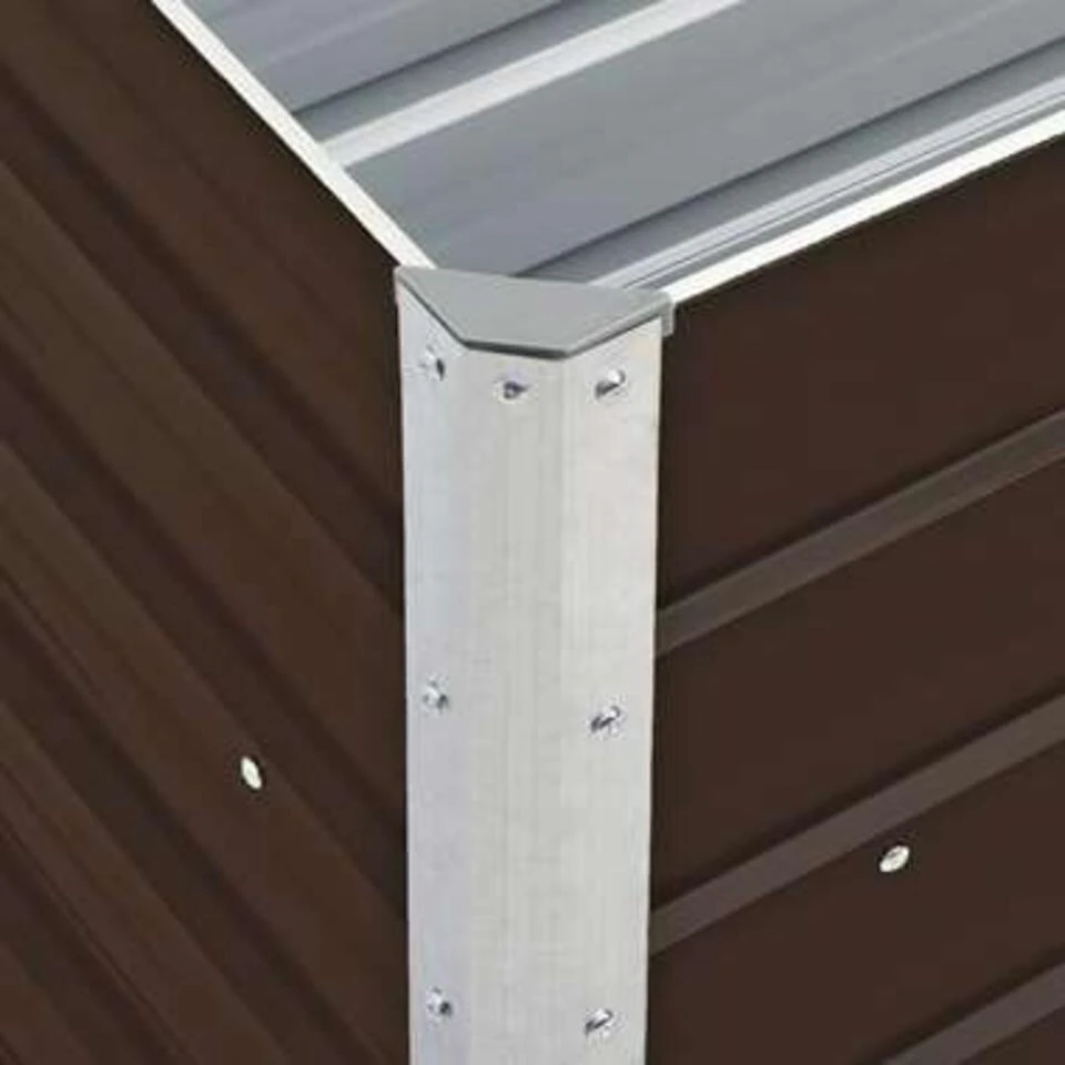 VidaXL Plantenbak Verhoogd 240x40x77 Cm Gegalvaniseerd Staal Bruin 4 VidaXL Plantenbak Verhoogd 240x40x77 Cm Gegalvaniseerd Staal Bruin - Afbeelding 2