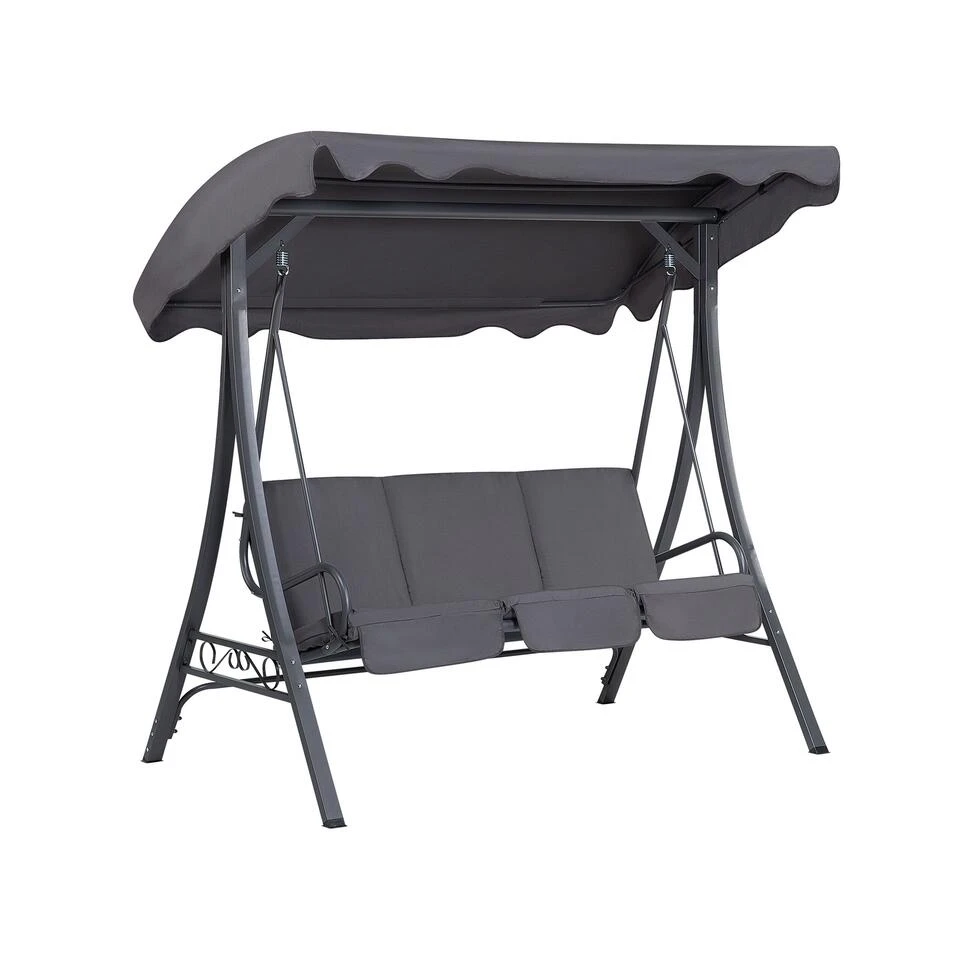 Beliani Schommelbank GARBO - Grijs Polyester 3 Beliani Schommelbank GARBO - Grijs Polyester