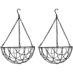 Merkloos Bloempot Hangmand - Zwart - Incl Ophangmateriaal - 30 Cm -Populair Tuinmeubilair 1554232755 0101