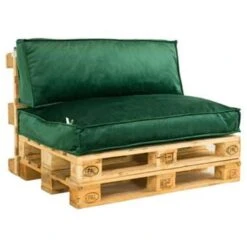 2L Home & Garden Palletkussen Velvet Donkergroen - 120 X 80cm