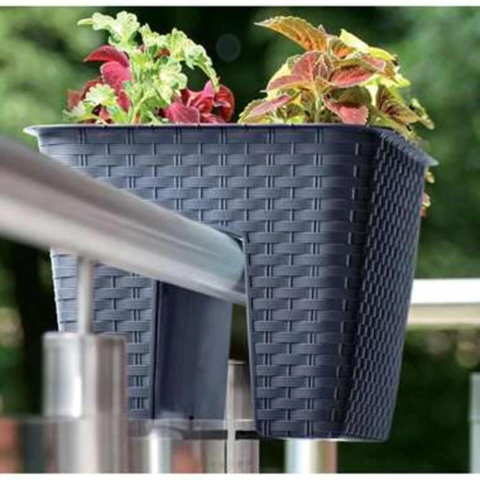 Prosperplast Prosperplats Bloempot Ratolla - Balkon - Antraciet - Kunststof - 8,5 L 4 Prosperplast Prosperplats Bloempot Ratolla - Balkon - Antraciet - Kunststof - 8,5 L - Afbeelding 2