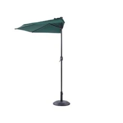 Beliani Halfronde Parasol GALATI - Groen Polyester -Populair Tuinmeubilair 1811c2429a5d44cbbc788a5f48313714