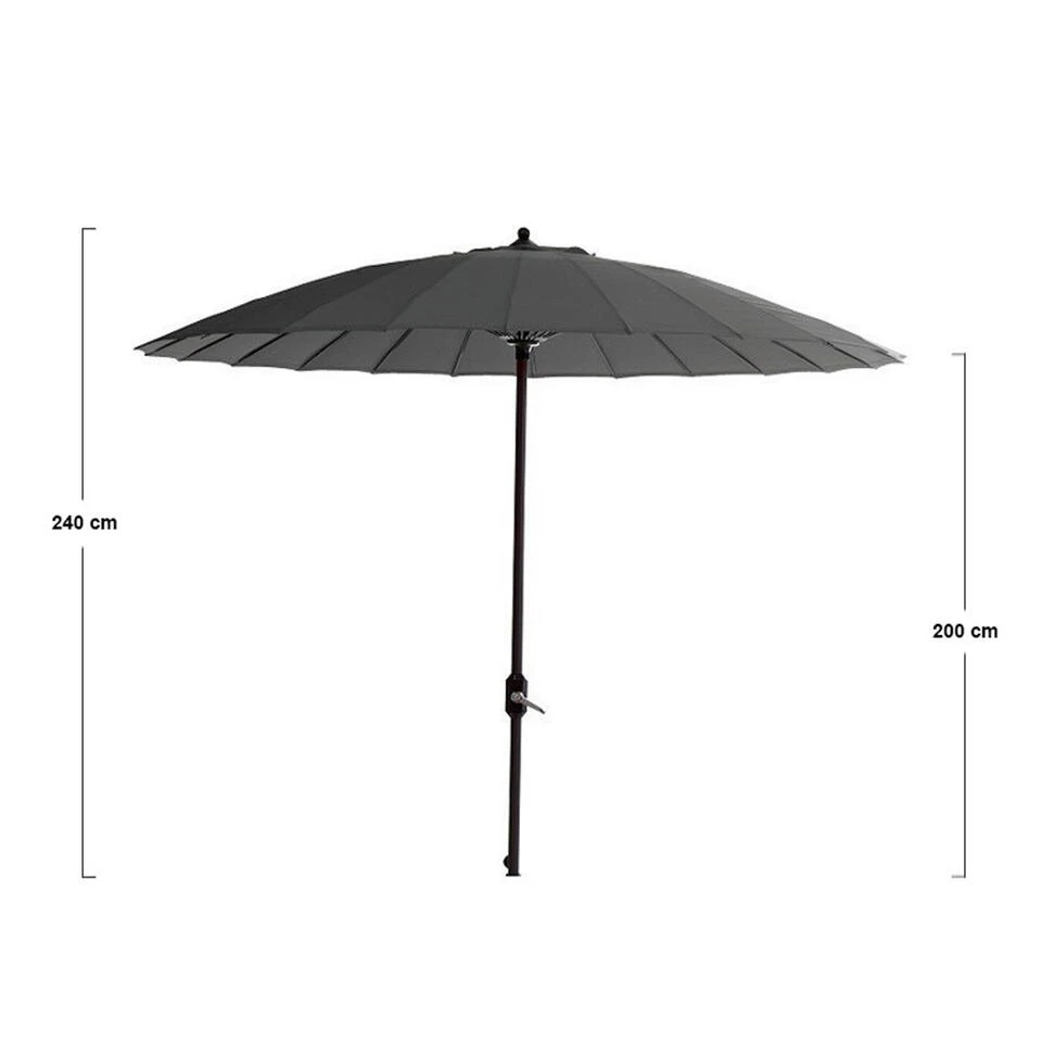 Garden Impressions Parasol Manilla 250 Cm - Donker Grijs 4 Garden Impressions Parasol Manilla 250 Cm - Donker Grijs - Afbeelding 2