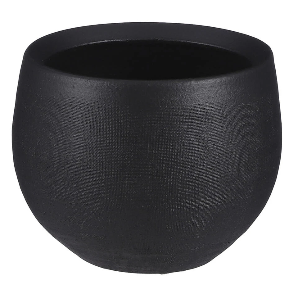 Mica Decorations Bloempot Boule - Mat Zwart - Keramiek - 16 X 13 Cm 3 Mica Decorations Bloempot Boule - Mat Zwart - Keramiek - 16 X 13 Cm