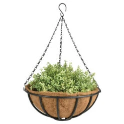Esschert Design Hanging Basket - Metaal - Zwart - Met Inlegvel - 35 Cm -Populair Tuinmeubilair 26c293bb463740adb0de44ad53fc1312