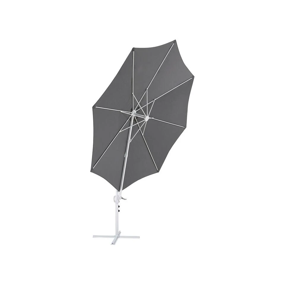 Beliani Cantilever Parasol SAVONA II - Grijs Polyester 6 Beliani Cantilever Parasol SAVONA II - Grijs Polyester - Afbeelding 4