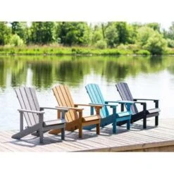 Beliani Tuinstoel ADIRONDACK - Lichte Houtkleur Kunsthout -Populair Tuinmeubilair 398dcd3adff443a8ae4204e47fc165ef