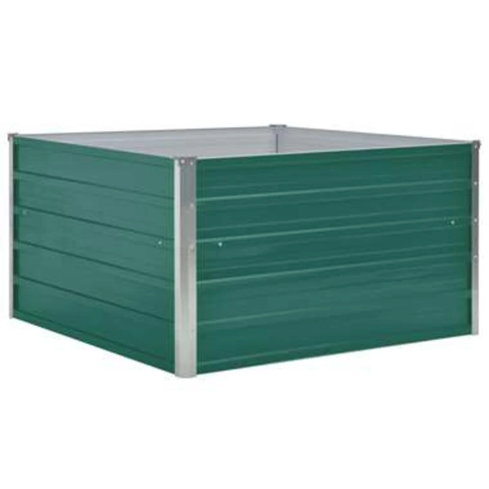 VidaXL Plantenbak Verhoogd 100x100x45 Cm Gegalvaniseerd Staal Groen 5 VidaXL Plantenbak Verhoogd 100x100x45 Cm Gegalvaniseerd Staal Groen - Afbeelding 3