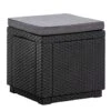 Keter Allibert Hocker/voetenbankje Cube Incl. Kussen - Grijs - 39x42x42 Cm -Populair Tuinmeubilair 50100445