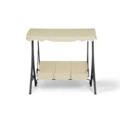 Beliani Schommelbank GARBO - Beige Polyester -Populair Tuinmeubilair 502bf623068d42478e7d8a93103e0fa9