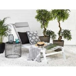 Beliani Tuinligstoel CATANIA - Grijs Polyester, Aluminium -Populair Tuinmeubilair 5fee944eaeaa440fa6a84b763175e121