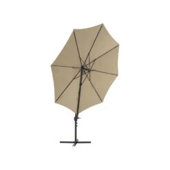 Beliani Cantilever Parasol SAVONA II - Beige Polyester -Populair Tuinmeubilair 611f23d5050f423e93774000f5401710