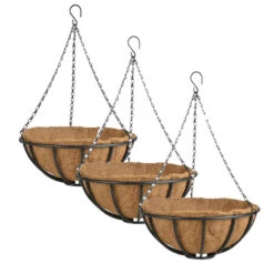 Esschert Design Hanging Basket - Metaal - Zwart - Met Inlegvel - 35 Cm -Populair Tuinmeubilair 6f5fe4a53488403396b4973a6a2f0523