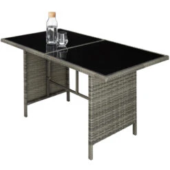 Tectake - Wicker Zitgroep Barletta - Grijsgevlekt / Grijs -Populair Tuinmeubilair 81ce4b19d2284a05bc514e34db4c1db4